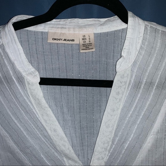 DKNY JEANS super lightweight shirt white size L - Picture 6 of 8